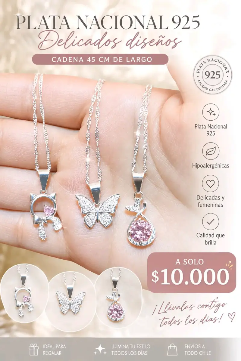 Collares de Plata Nacional 925 con Diseños Delicados - 2