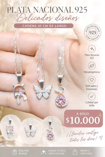 Collares de Plata Nacional 925 con Diseños Delicados - miniatura 2