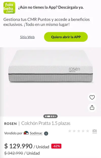 Colchón Rosen Pratta 1.5 plazas nuevo - miniatura 1