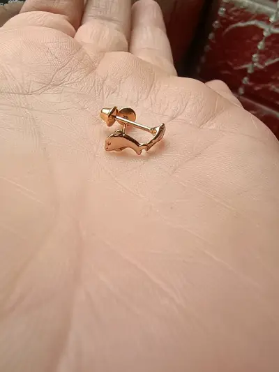 Aros de oro abridores de bebe o 2do agujero - miniatura 1