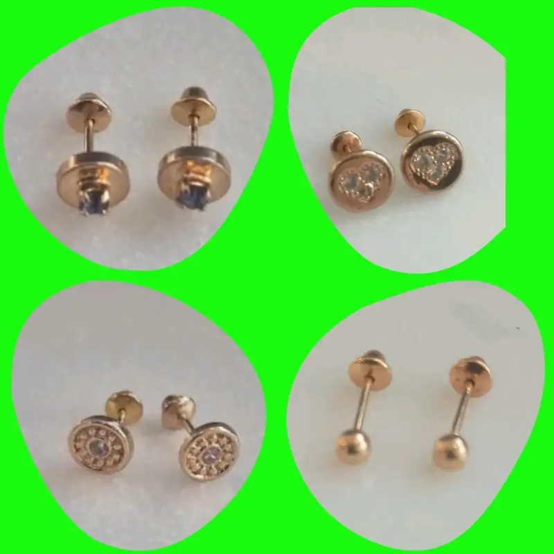Aros de oro abridores de bebe o 2do agujero - 2