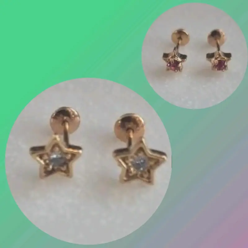 Aros de oro abridores de bebe o 2do agujero - 3