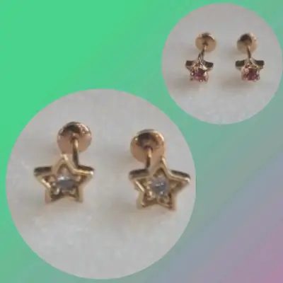Aros de oro abridores de bebe o 2do agujero - miniatura 3