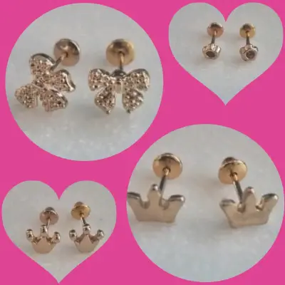 Aros de oro abridores de bebe o 2do agujero - miniatura 4