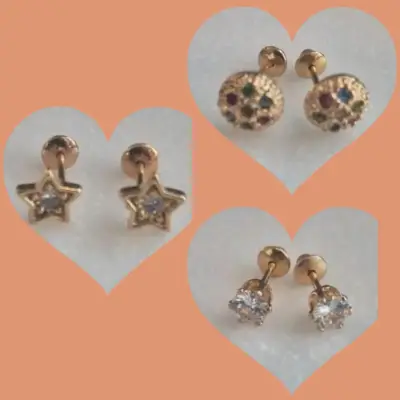 Aros de oro abridores de bebe o 2do agujero - miniatura 6