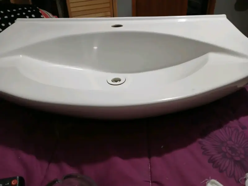 Lavamanos de cerámica blanco para baño - 2