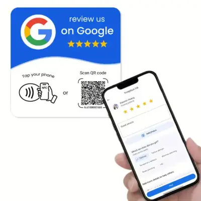 Cartel de Reseñas Google con NFC y QR - miniatura 1