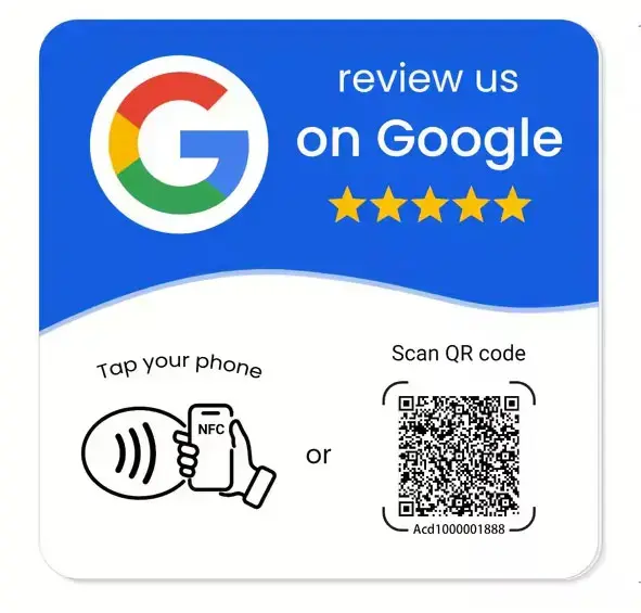 Cartel de Reseñas Google con NFC y QR - 2