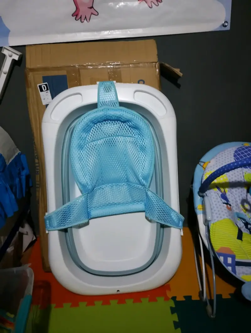 Tina de baño para bebé con soporte azul - 2