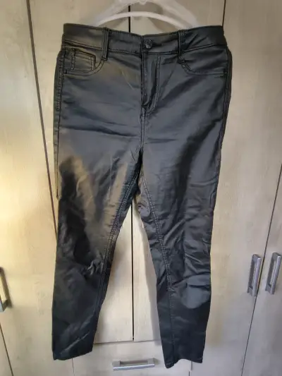 Pantalones de cuero sintético negro Foster - miniatura 1