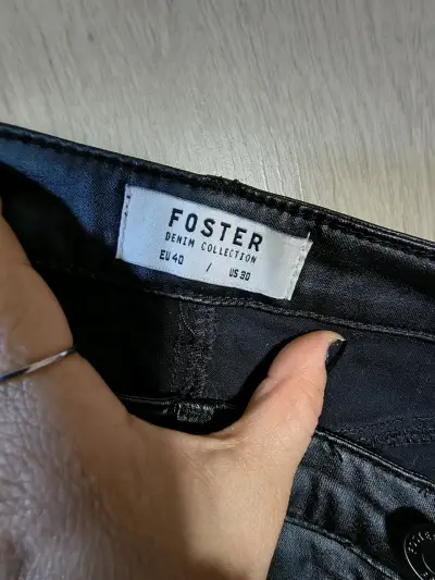 Pantalones de cuero sintético negro Foster - miniatura 2
