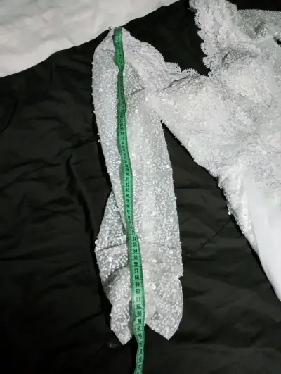 Vestido de Novia Blanco con Encaje y Lentejuelas - miniatura 6