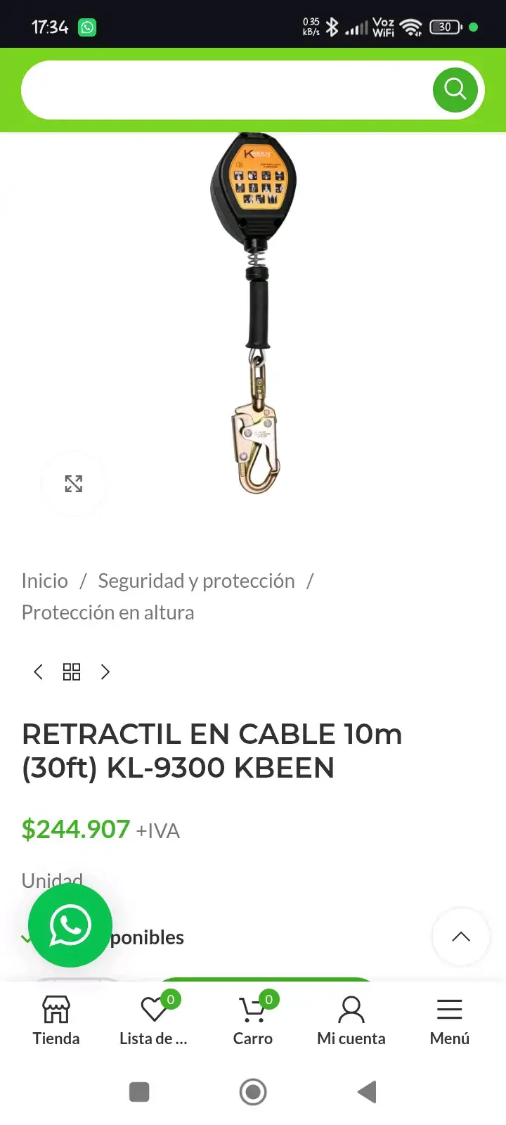 Retráctil de seguridad Keen con gancho - 6