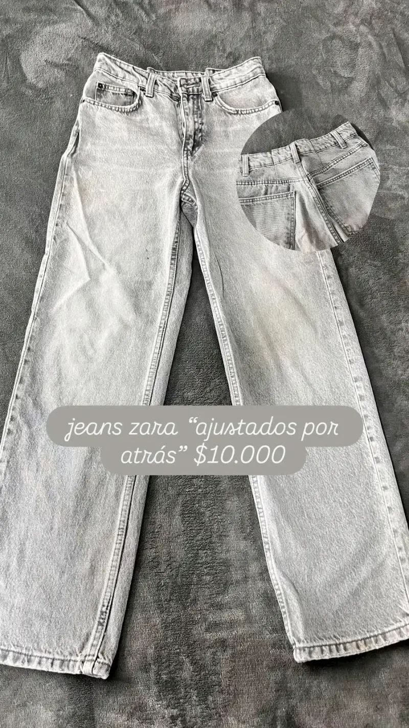 Jeans Zara ajustados por atrás gris claro