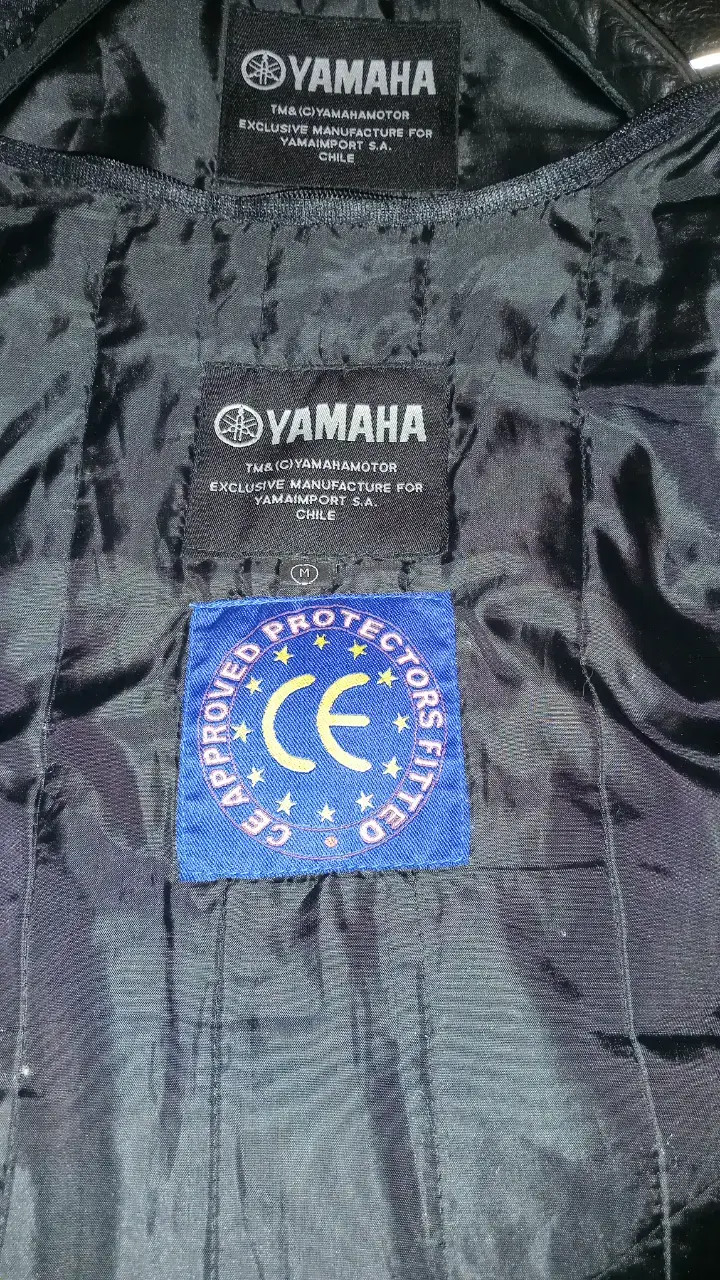 Chaqueta de moto Yamaha negra con protección CE - 1