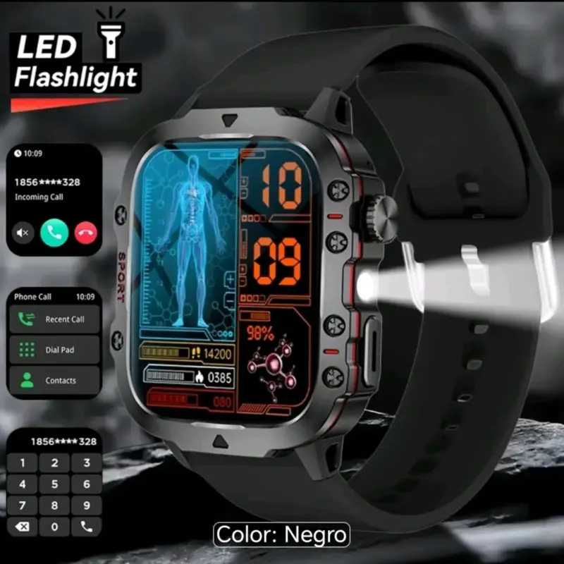Smartwatch multifuncional con linterna LED
