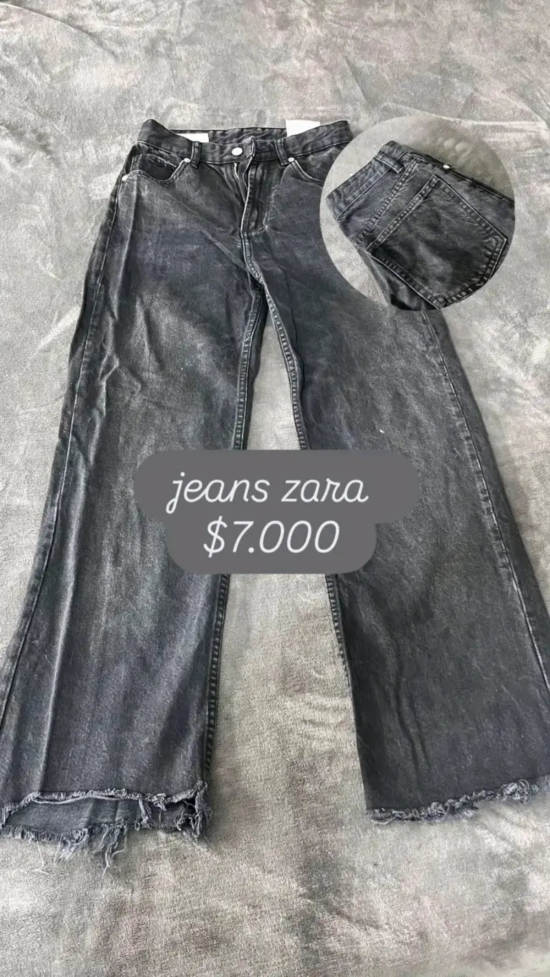 Jeans Zara negros desgastados