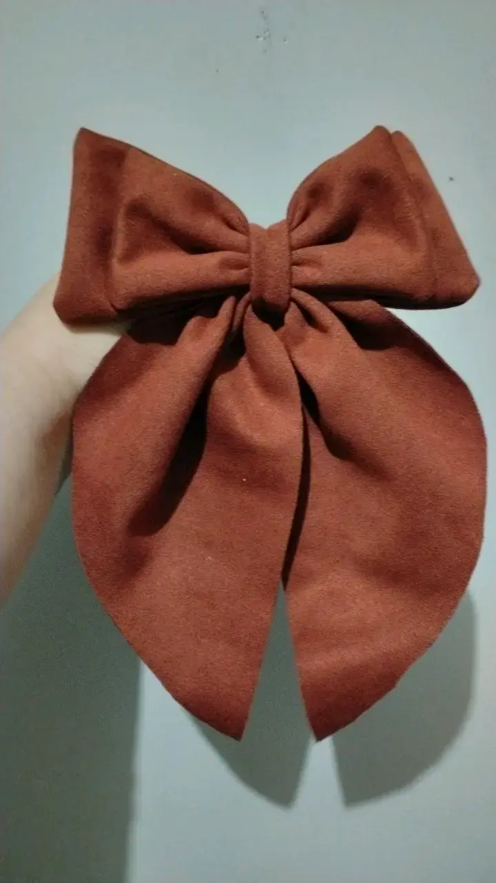 Lazo de GAMUZA marrón para el cabello - 1