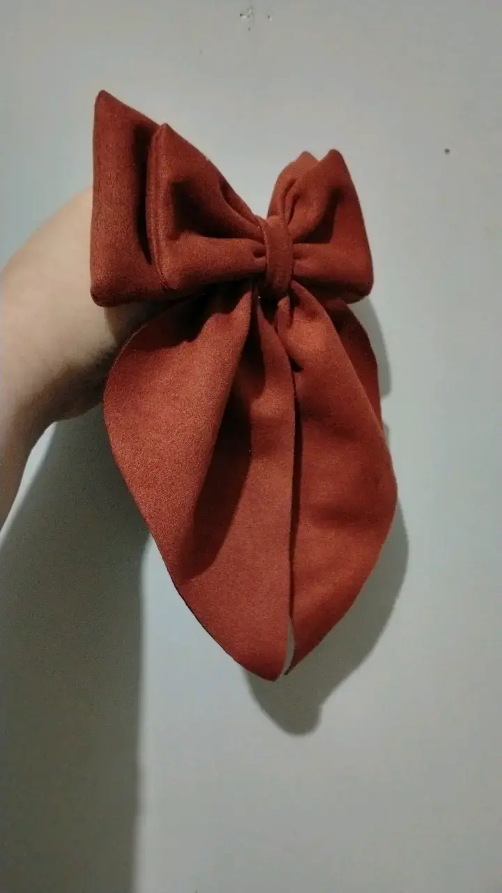 Lazo de GAMUZA marrón para el cabello - 3