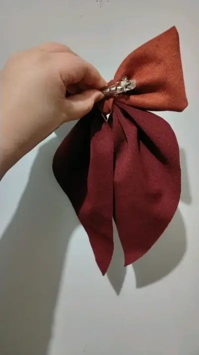 Lazo de GAMUZA marrón para el cabello - miniatura 4