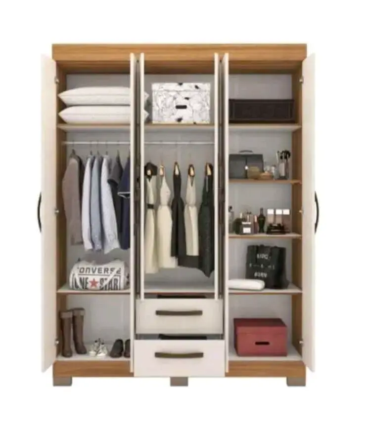 Closet de Madera Blanco con Puertas y Cajones - 3