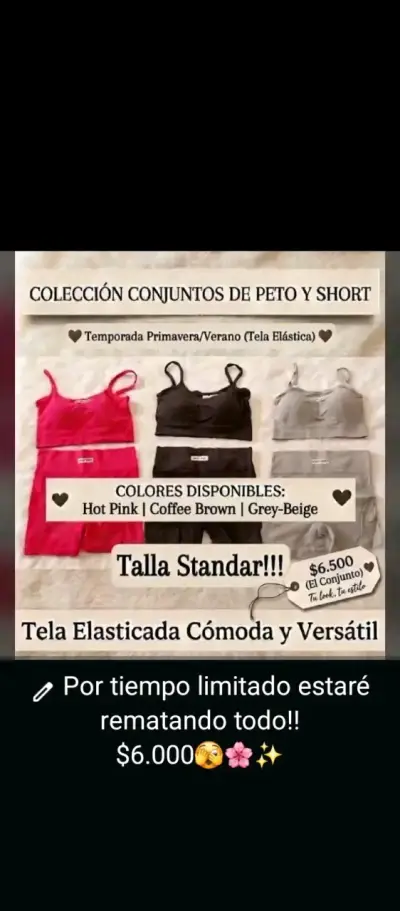 Conjuntos de Peto y Short en Colores Variados - miniatura 1