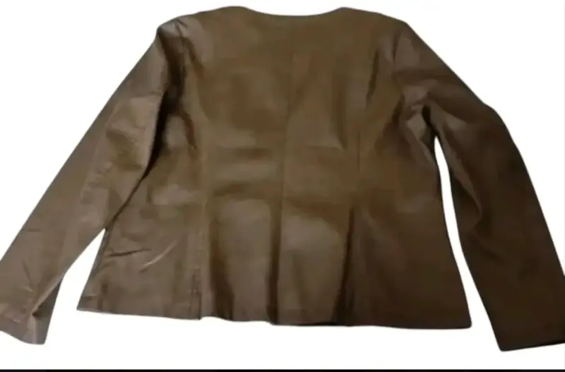 Chaqueta de eccuero marrón para mujer - 2