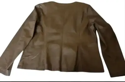 Chaqueta de eccuero marrón para mujer - miniatura 2