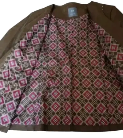 Chaqueta de eccuero marrón para mujer - miniatura 3