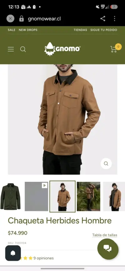 Chaqueta de algodón marrón con cuello de pana - miniatura 5