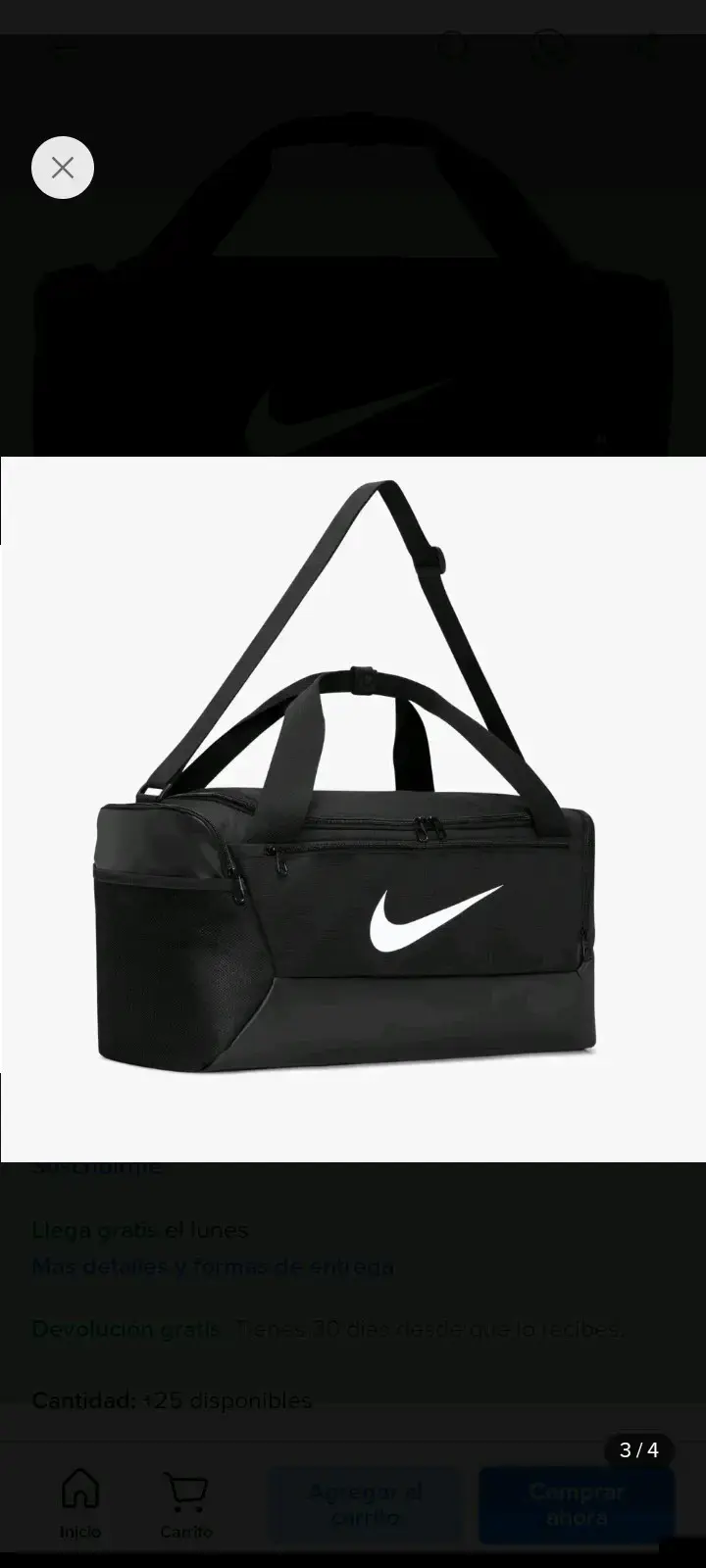 Bolso deportivo negro Nike con logo - 2