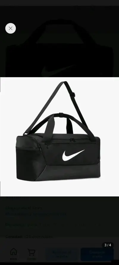 Bolso deportivo negro Nike con logo - miniatura 2