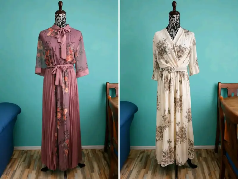 Vestido largo plisado elegante para mujer - 3
