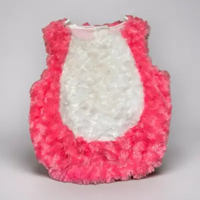 Chaleco de peluche rosa y blanco para niños - miniatura 1
