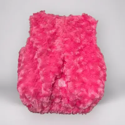 Chaleco de peluche rosa y blanco para niños - miniatura 2