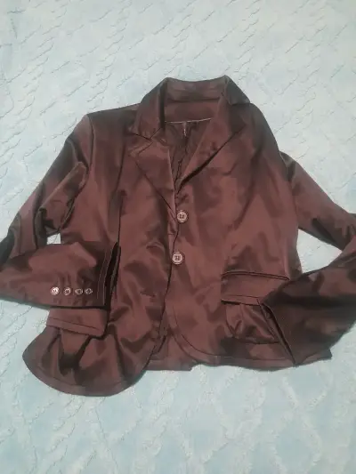 Blazer de mujer marrón con cinturón - miniatura 1