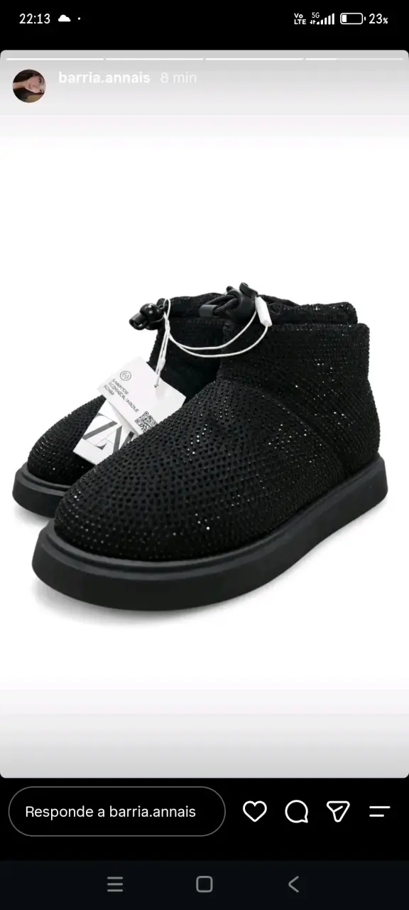 Pantubotas negras con brillo zara