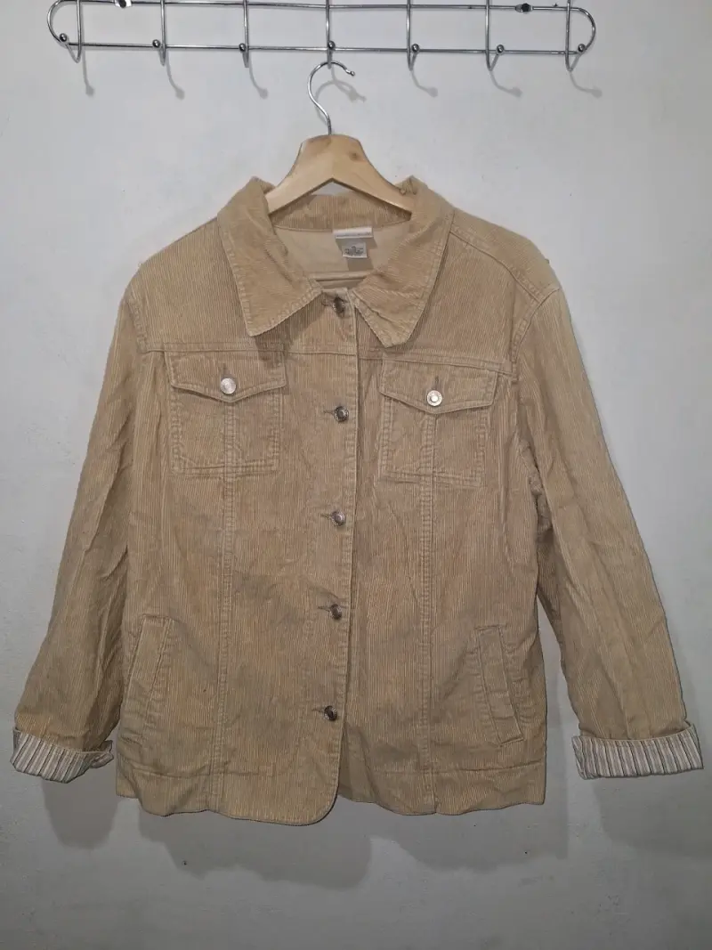 Chaqueta de pana beige Fashion Bug - 1