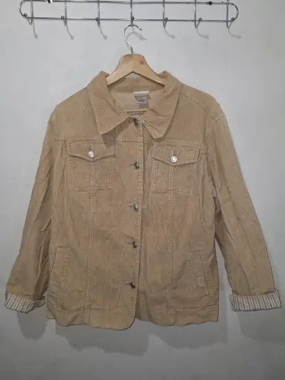 Chaqueta de pana beige Fashion Bug - miniatura 1