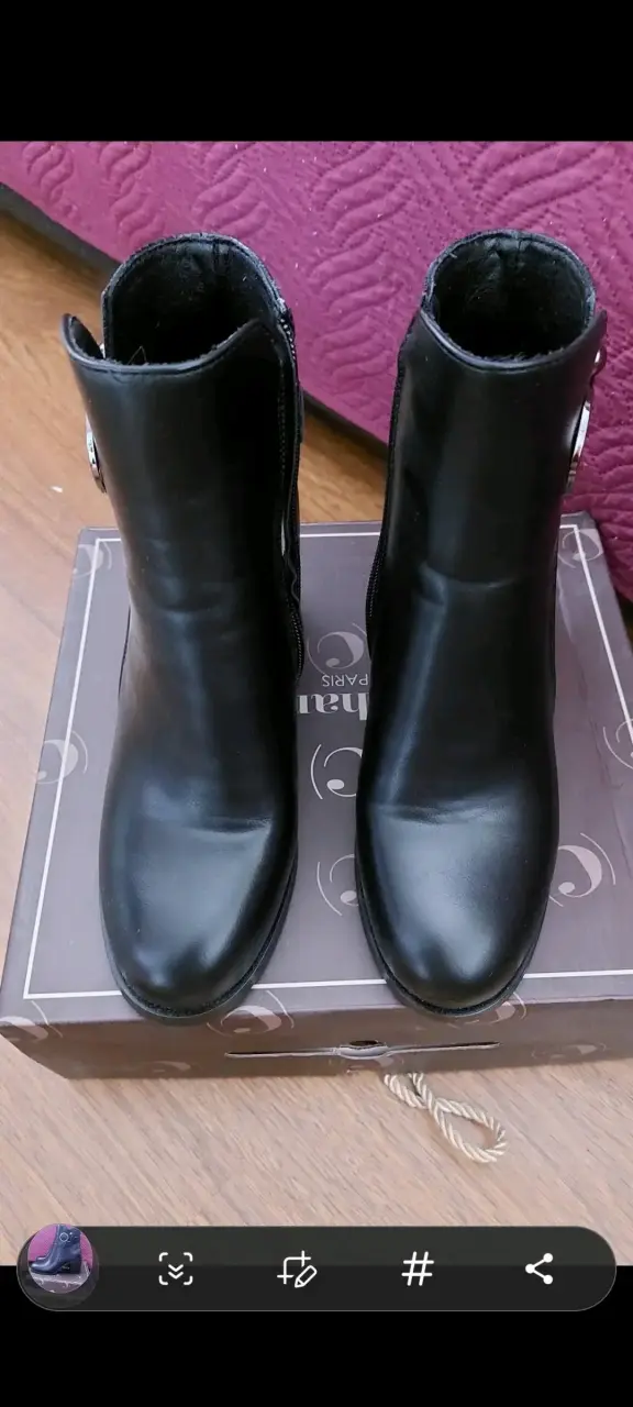Botines de cuero con taco - 2