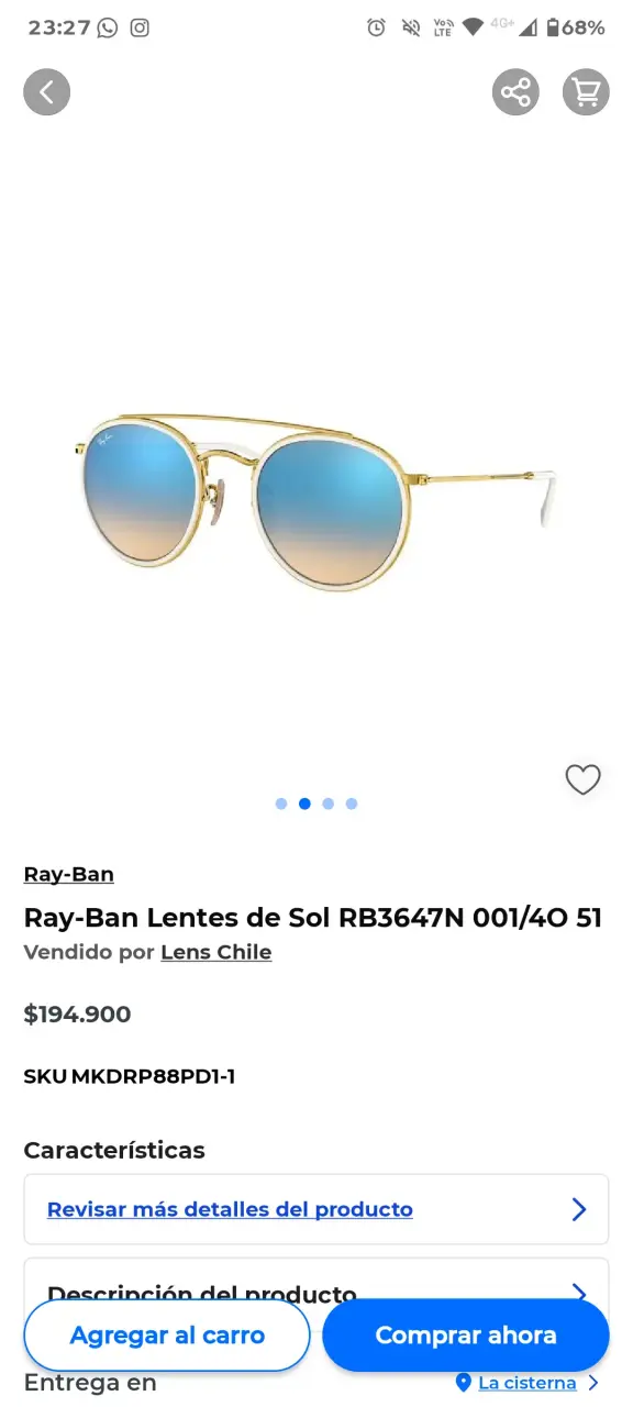 Gafas de Sol Ray-Ban Brown Gradient Mirror Blue - 5