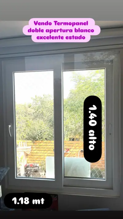 Ventana termopanel doble apertura blanco en buen estado - miniatura 1