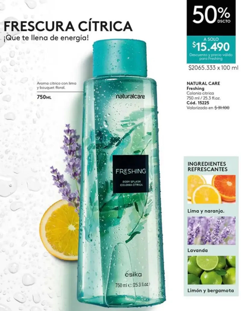 Body Splash Frescura Cítrica Ésika 750ml
