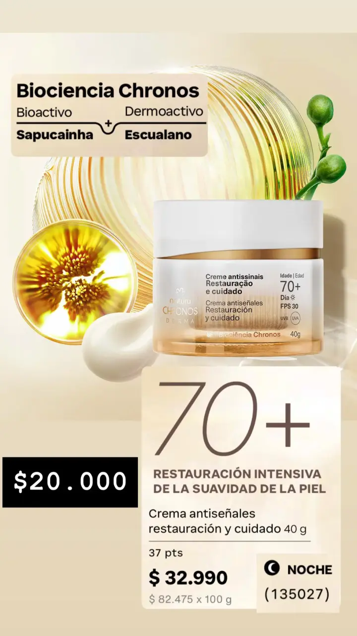 Crema Antiseñales Natura Chronos 70+ 40g