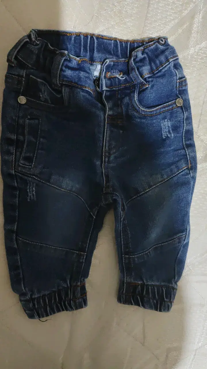 Pantalones de mezclilla para bebé con elástico - 1