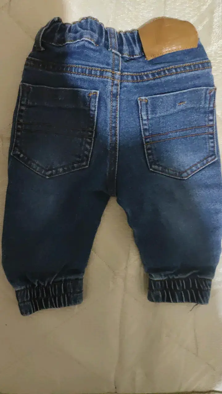 Pantalones de mezclilla para bebé con elástico - 2