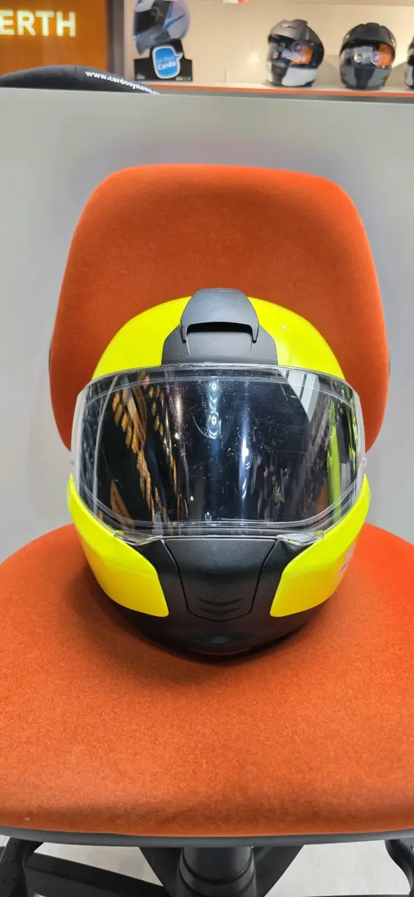 Casco de moto BMW System 6, amarillo fluo talla M - 1