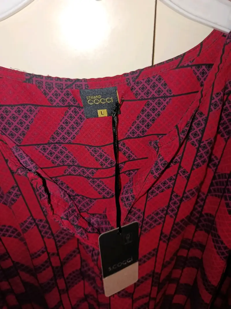 Blusa estampada roja y negra Scocci talla L - 2