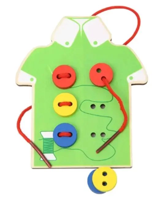 Juego de Enhebrar para Niños con Botones de Colores