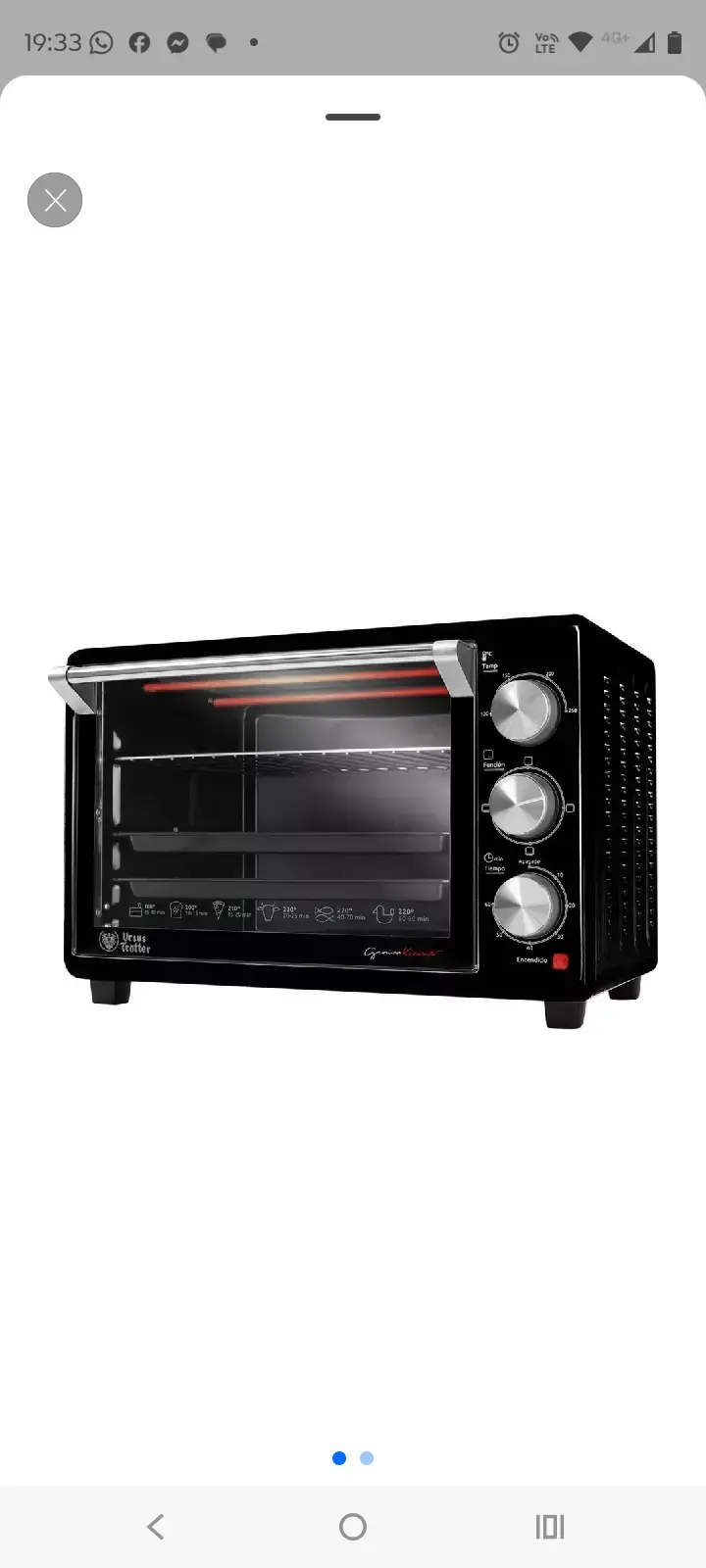 Horno eléctrico Ursus Trotter Gourmet Compacto - 1